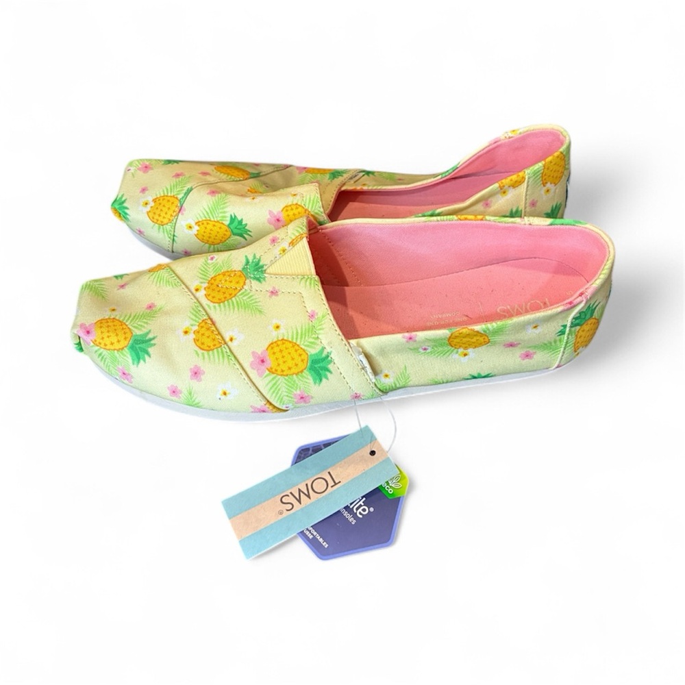 TOMS Tropical Pineapple Canvas Slip-Ons